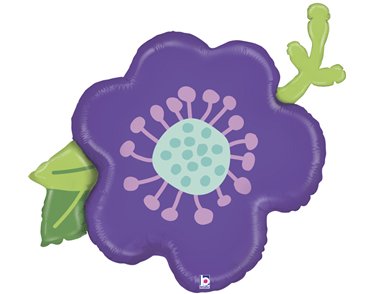 39in PURPLE FLOWER FOIL BALLOON