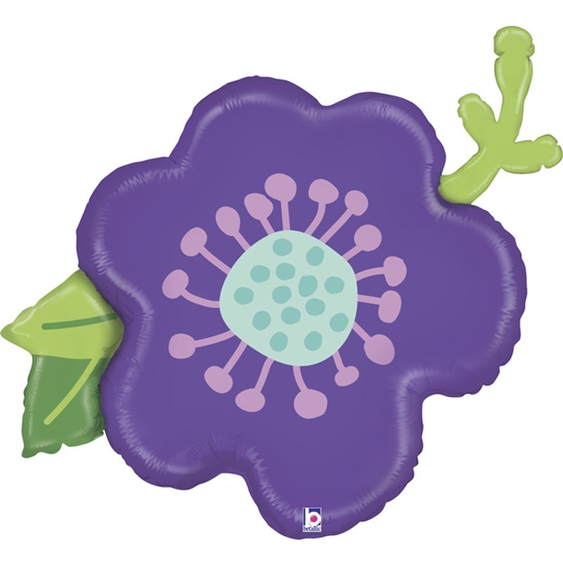 39in PURPLE FLOWER FOIL BALLOON