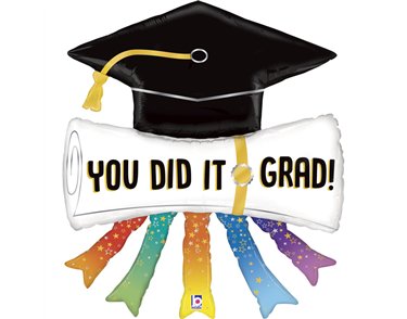 44in YOU DID IT GRAD DIPLOMA FOIL BALLOON