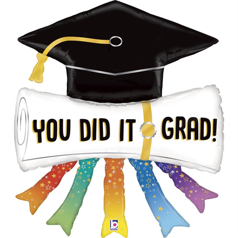 44in YOU DID IT GRAD DIPLOMA FOIL BALLOON
