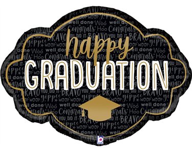 36in HAPPY GRADUATION FRAME FOIL BALLOON
