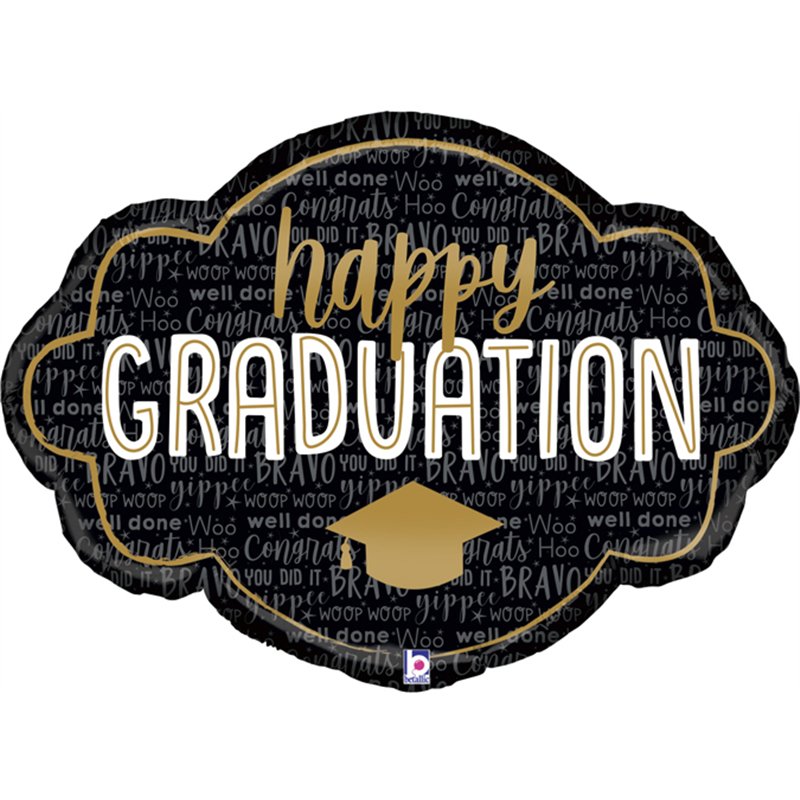 36in HAPPY GRADUATION FRAME FOIL BALLOON