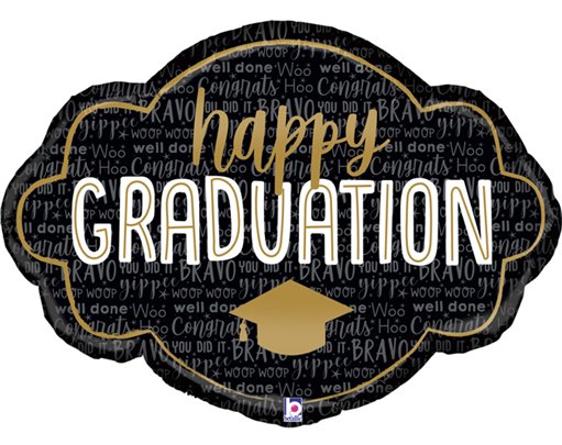 36in HAPPY GRADUATION FRAME FOIL BALLOON