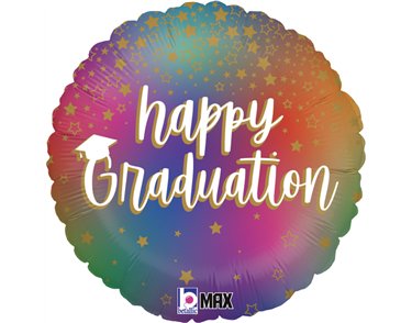 18in COLORFUL GRAD FOIL BALLOON