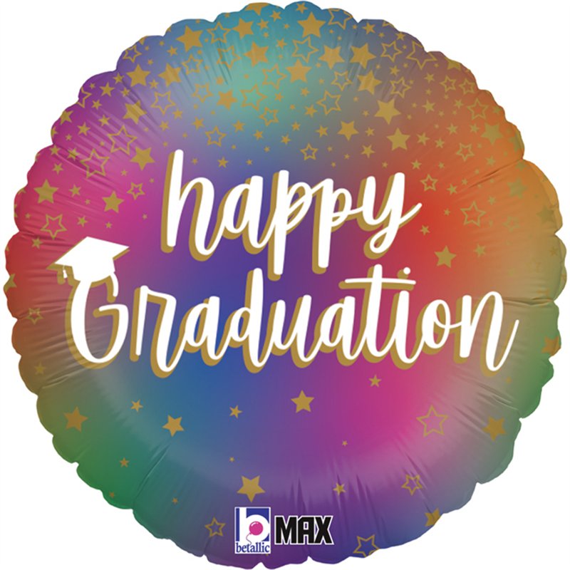 18in COLORFUL GRAD FOIL BALLOON