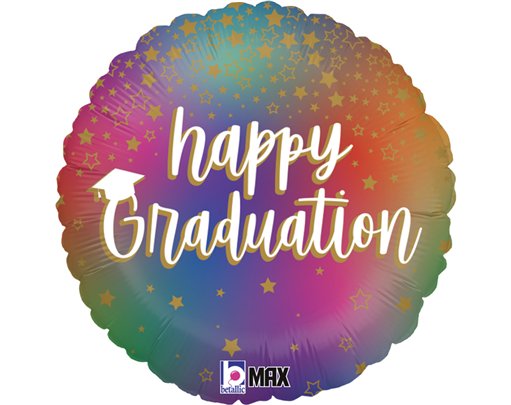 18in COLORFUL GRAD FOIL BALLOON