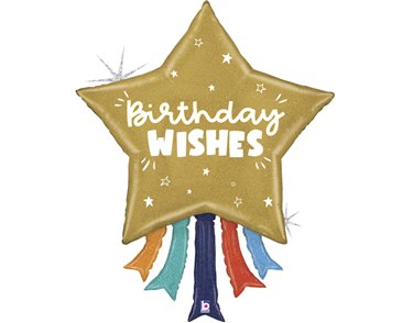 43in BIRTHDAY WISHES STAR FOIL BALLOON