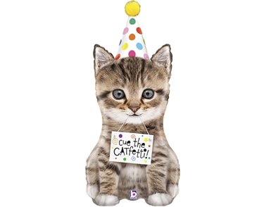 41in CUE THE CATFETTI CAT FOIL BALLOON