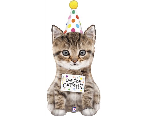 41in CUE THE CATFETTI CAT FOIL BALLOON