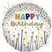 18in BIRTHDAY STAR CANDLES FOIL BALLOON