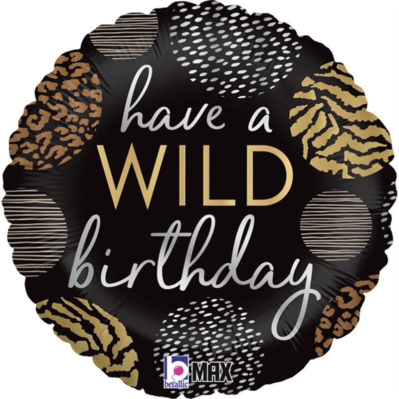 18in WILD BIRTHDAY FOIL BALLOON