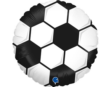 18in BLACK AND WHITE FOOTBALL FOIL BALLOON