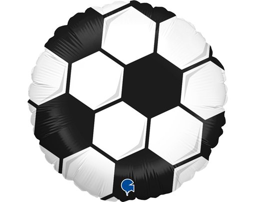 18in BLACK AND WHITE FOOTBALL FOIL BALLOON