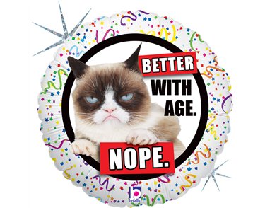 18in GRUMPY CAT BETTER WITH AGE FOIL BALLOON