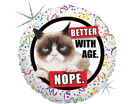 18in GRUMPY CAT BETTER WITH AGE FOIL BALLOON