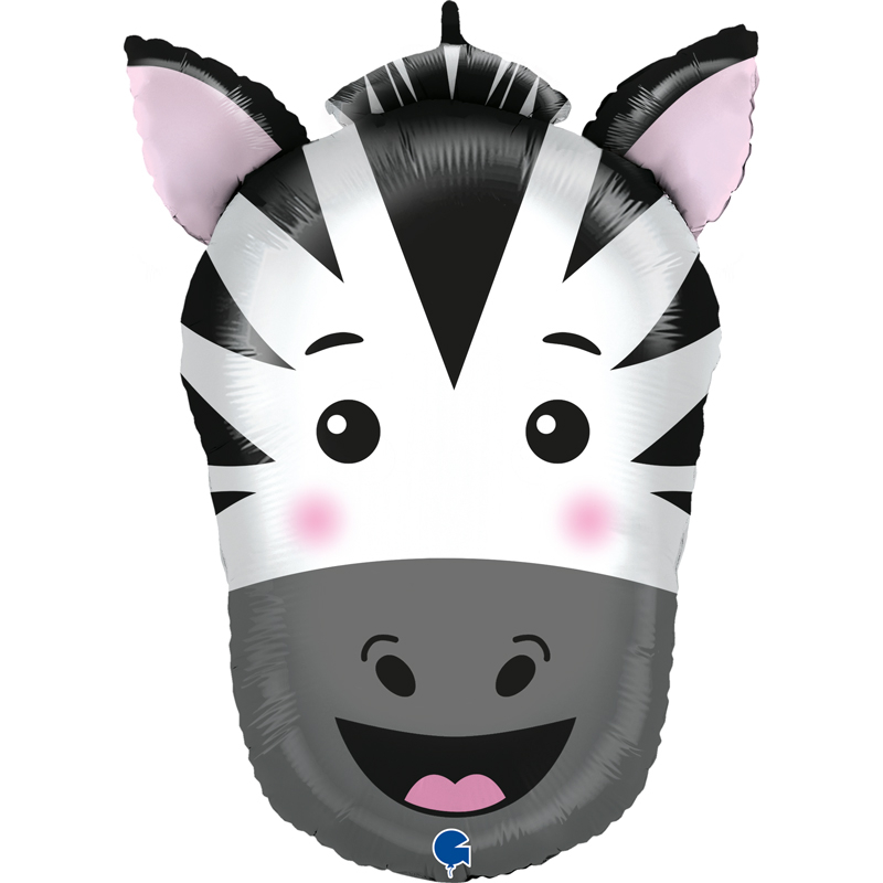 29in ZEBRA HEAD  FOIL BALLOON