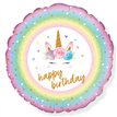 18in FLOWERS UNICORN BIRTHDAY FOIL BALLOON