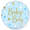 18in SPARKLING BABY BOY DOTS FOIL BALLOON