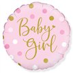 18in SPARKLING BABY GIRL DOTS FOIL BALLOON