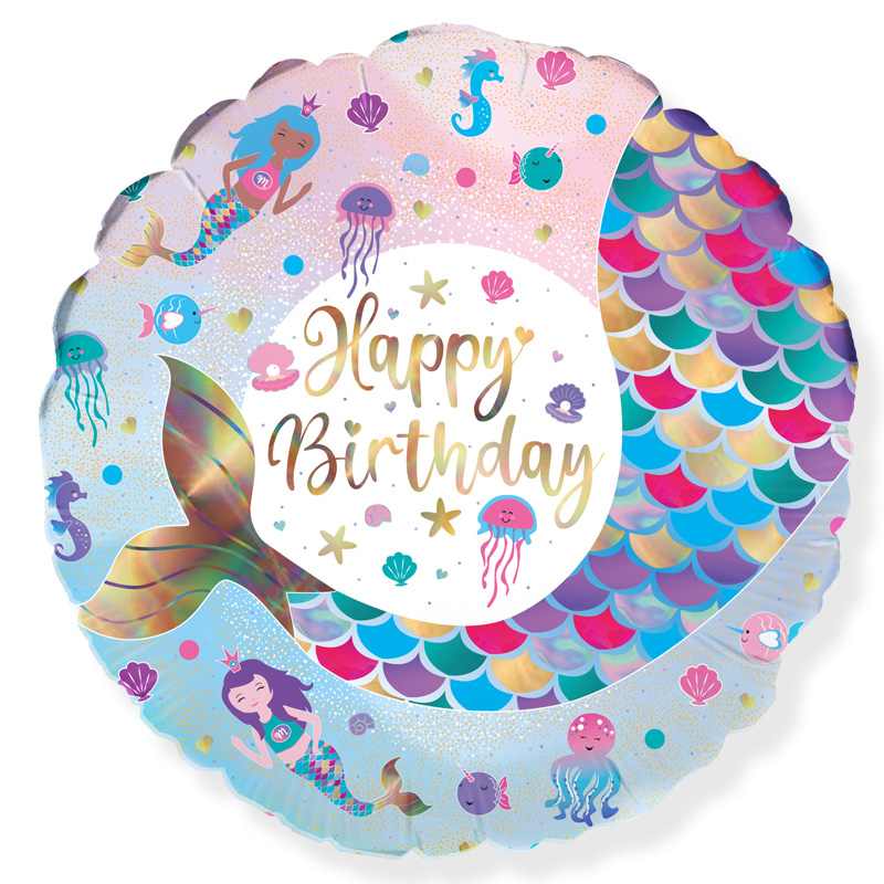 18in SHIMMERING MERMAID BIRTHDAY FOIL BALLOON