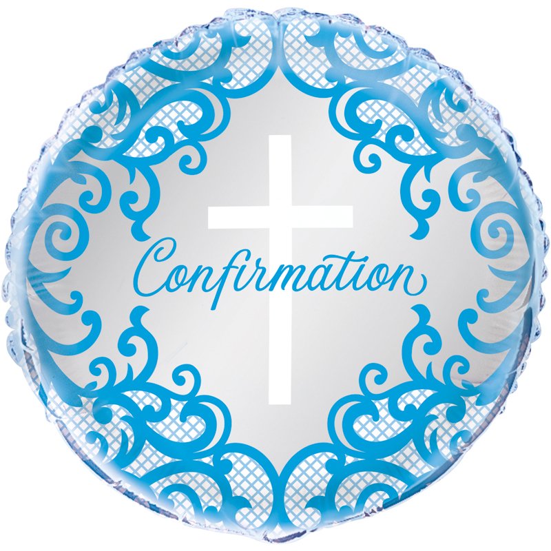 18in FANCY BLUE CROSS CONFIRMATION FOIL BALLOON
