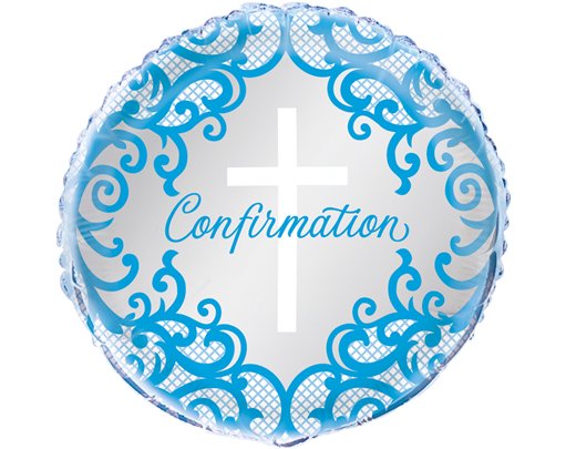 18in FANCY BLUE CROSS CONFIRMATION FOIL BALLOON