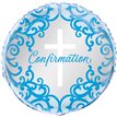 18in FANCY BLUE CROSS CONFIRMATION FOIL BALLOON
