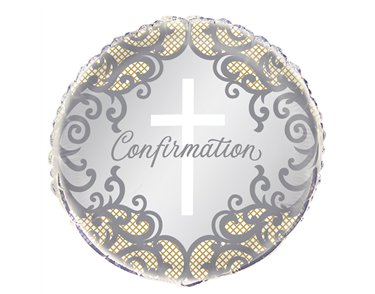 18in FANCY GOLD CROSS CONFIRMATION FOIL BALLOON
