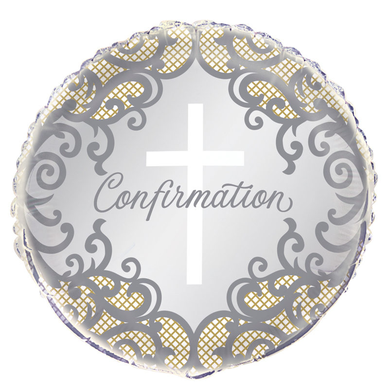 18in FANCY GOLD CROSS CONFIRMATION FOIL BALLOON