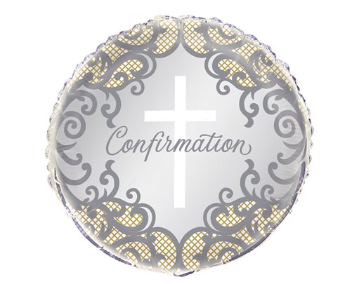 18in FANCY GOLD CROSS CONFIRMATION FOIL BALLOON