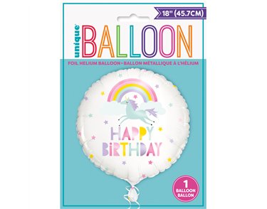 18in RAINBOW & UNICORN HAPPY BIRTHDAY FOIL BALLOON
