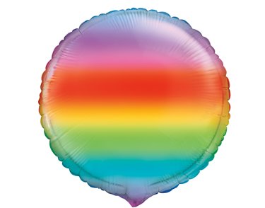 18in GRADIENT RAINBOW ROUND FOIL BALLOON