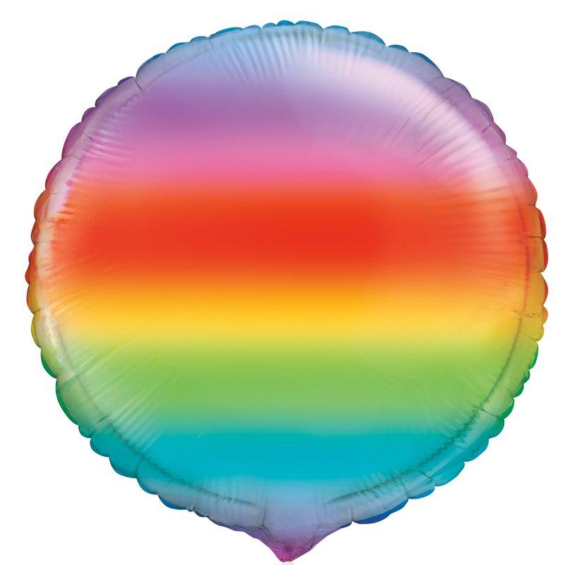18in GRADIENT RAINBOW ROUND FOIL BALLOON