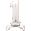 30in SILVER NUMBER 1 SHAPED STANDING FOIL BALLOON
