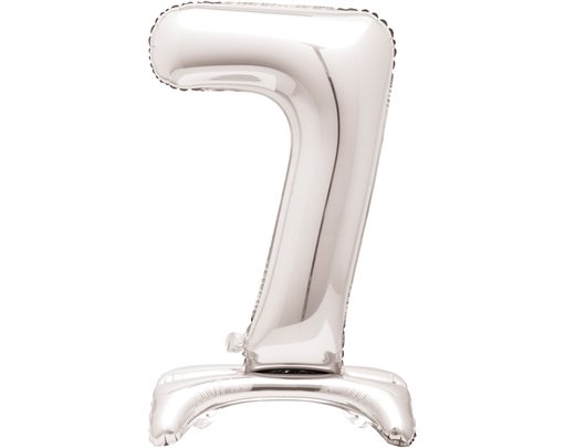 30in SILVER NUMBER 7 SHAPED STANDING FOIL BALLOON