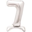 30in SILVER NUMBER 7 SHAPED STANDING FOIL BALLOON