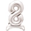 30in SILVER NUMBER 8 SHAPED STANDING FOIL BALLOON