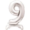 30in SILVER NUMBER 9 SHAPED STANDING FOIL BALLOON