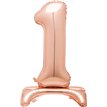 30in ROSE GOLD NUMBER 1 SHAPED STANDING FOIL BALLOON