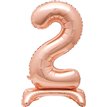 30in ROSE GOLD NUMBER 2 SHAPED STANDING FOIL BALLOON