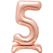 30in ROSE GOLD NUMBER 5 SHAPED STANDING FOIL BALLOON