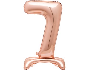 30in ROSE GOLD NUMBER 7 SHAPED STANDING FOIL BALLOON