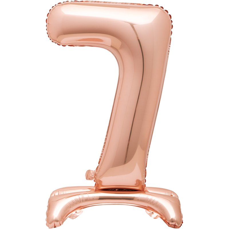 30in ROSE GOLD NUMBER 7 SHAPED STANDING FOIL BALLOON