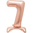 30in ROSE GOLD NUMBER 7 SHAPED STANDING FOIL BALLOON