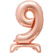 30in ROSE GOLD NUMBER 9 SHAPED STANDING FOIL BALLOON