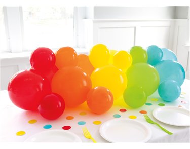 BALLOON GARLAND TABLE RUNNER WITH CONFETTI CUTOUTS