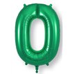 34in NUMBER 0 GREEN JUMBO FOIL BALLOON