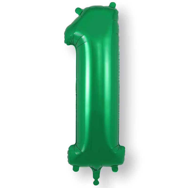 34in NUMBER 1 GREEN JUMBO FOIL BALLOON