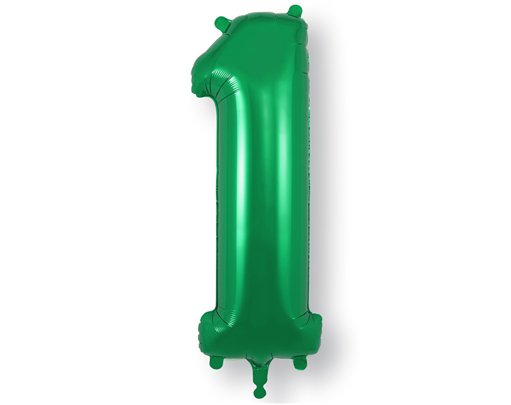 34in NUMBER 1 GREEN JUMBO FOIL BALLOON