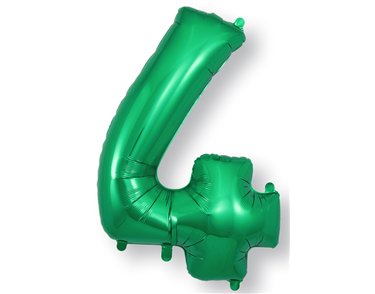 34in NUMBER 4 GREEN JUMBO FOIL BALLOON